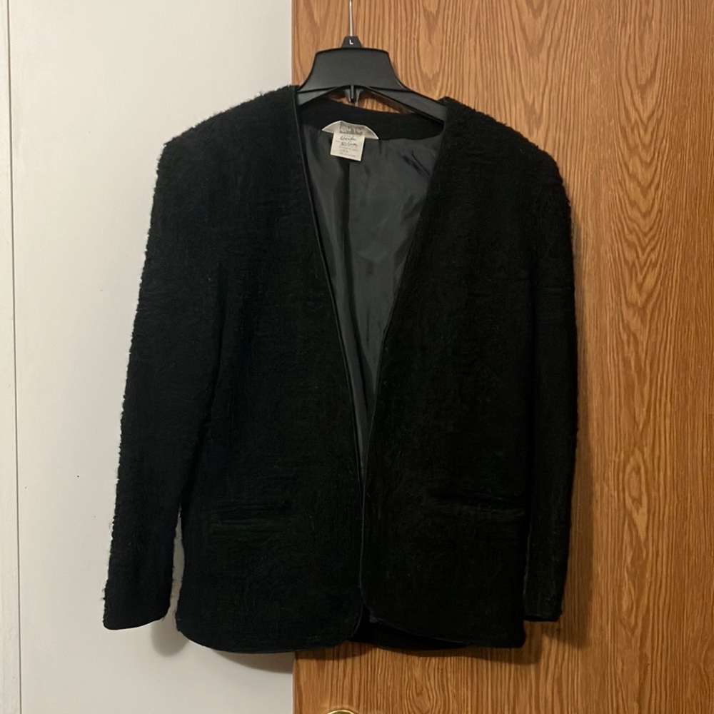 Vintage Tan Jay Black Wool Blend Blazer Jacket